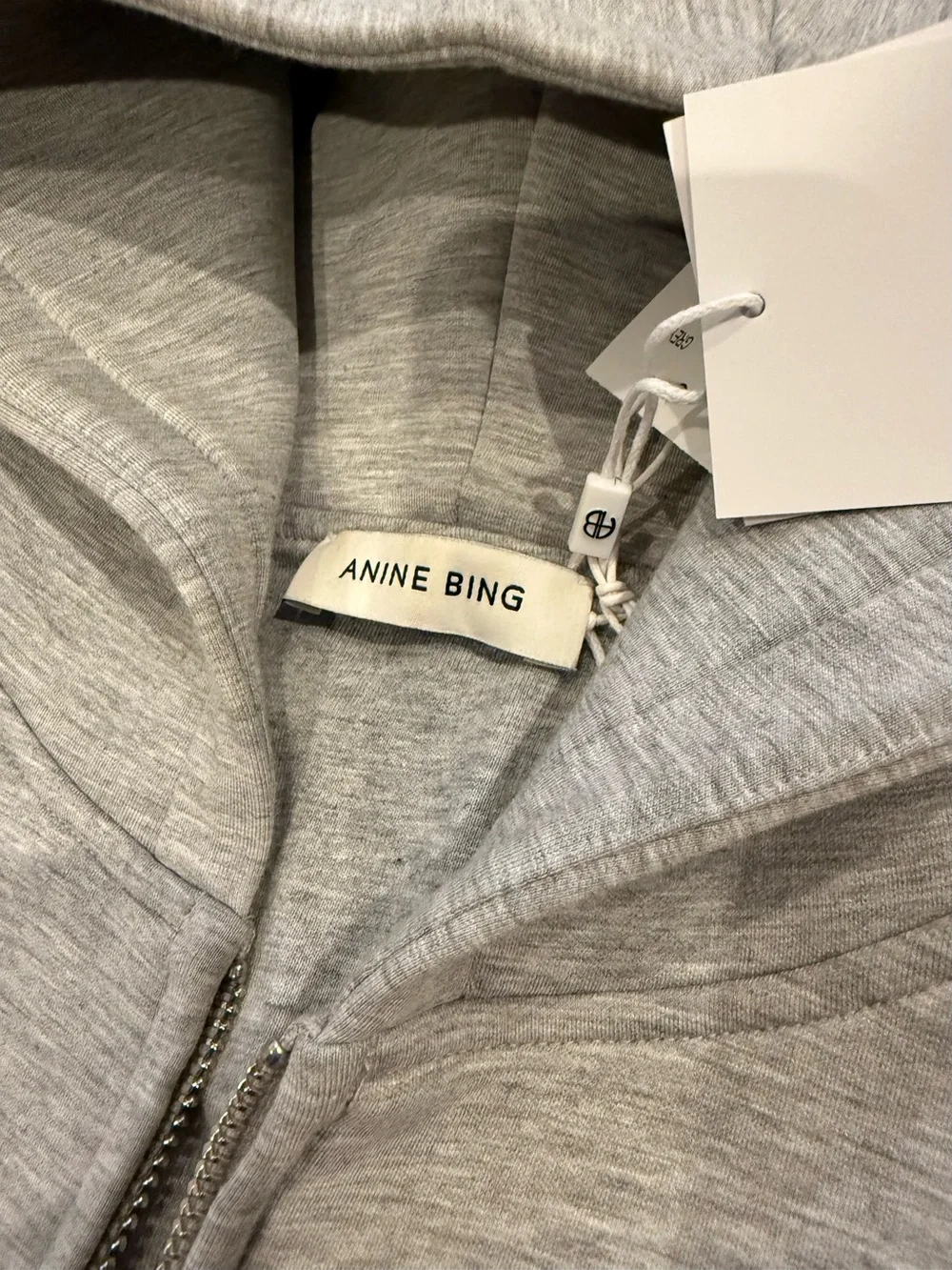 Anine Bing Grey Bond Zip Hoodie - Picture 12 of 15
